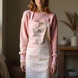 Custom Pink Plaid Kitchen Whisk & Tart Baking Apron
