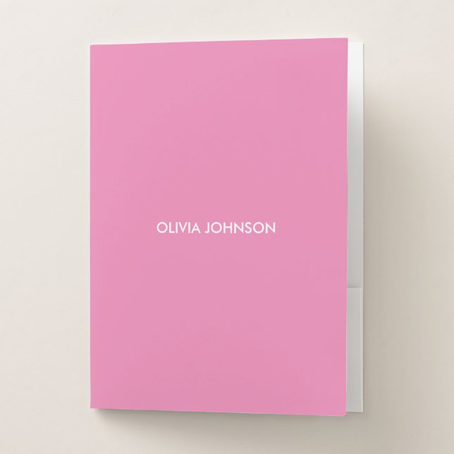 Custom Pink Pocket Folder (Front)