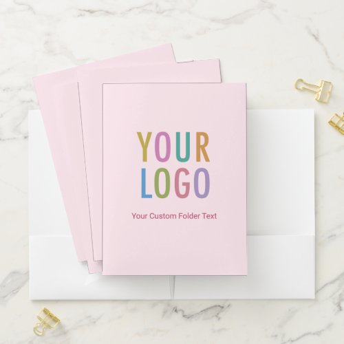 Custom Pink Pocket Folders with Logo Personalized