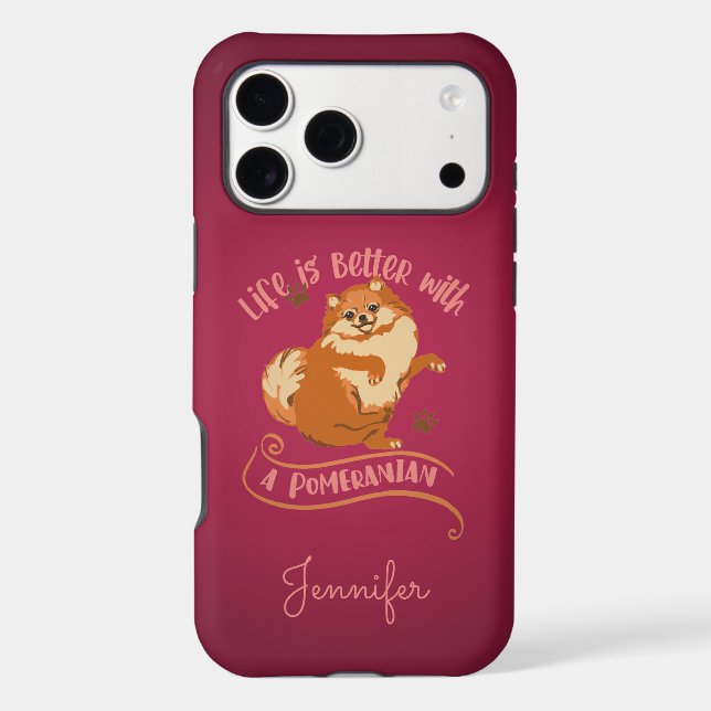 Custom Pink Pomeranian Lover  Case-Mate iPhone Case (Back)