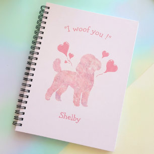 Custom Pink Poodle   Personalized Journal Gift