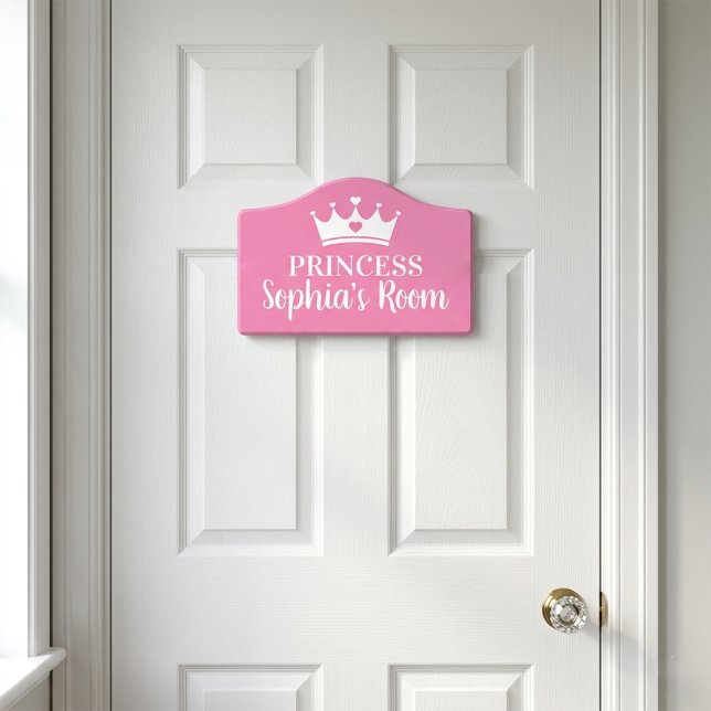 Custom Pink Princess Bedroom Name Sign (Custom Pink Princess Bedroom Name Sign)