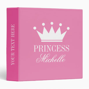 Custom pink princess crown baby photo album 3 ring binder