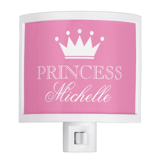 Custom pink princess crown night light for kids (Front)