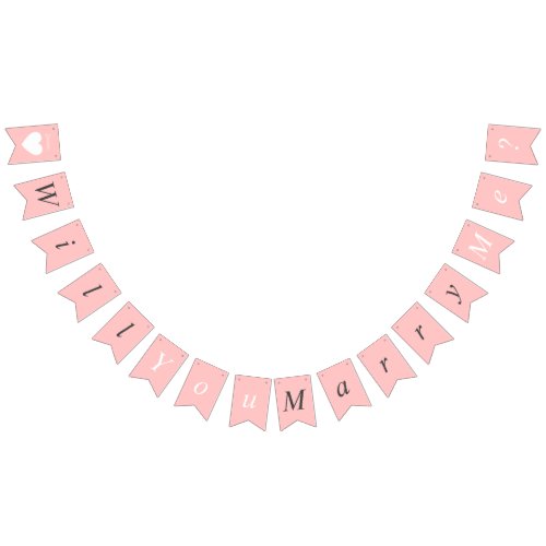 Custom Pink Proposal At Home Will You Marry Me Bunting Flags