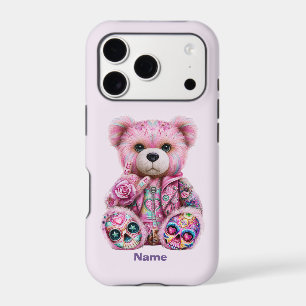 Custom Pink Punk Teddy Bear iPhone 17 Pro Case