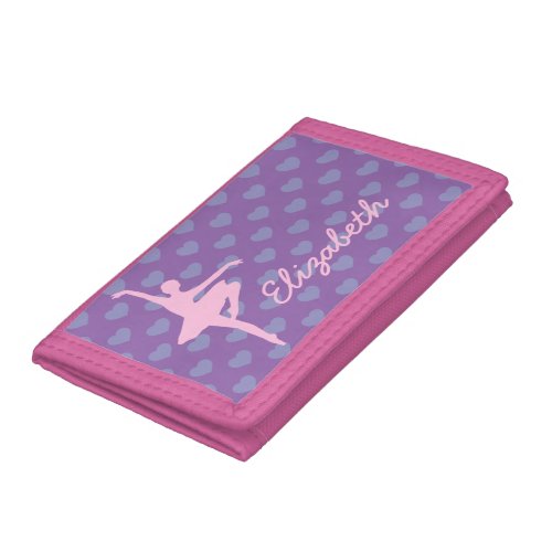 Custom Pink Purple and Pervinca Ballerina Trifold Wallet