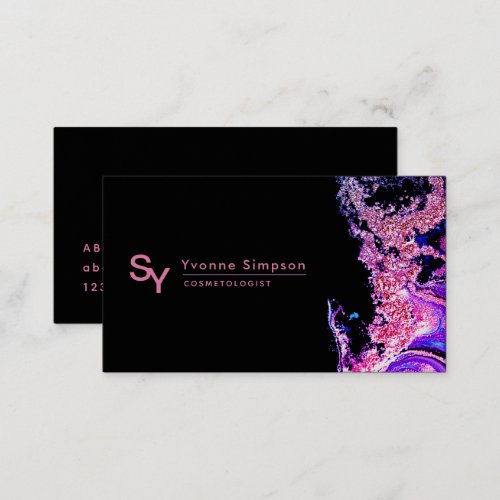 Custom Pink Purple Black Modern Template Brand Business Card