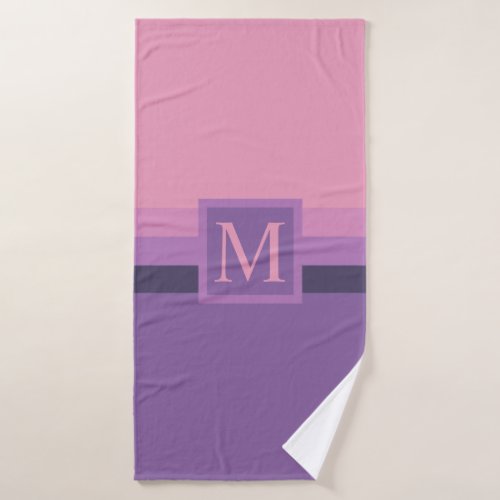 Custom Pink Purple Lavender Violet Color Block Bath Towel