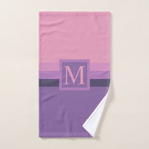 Custom Pink Purple Lavender Violet Color Block Hand Towel
