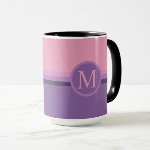 Custom Pink Purple Lavender Violet Color Block Mug