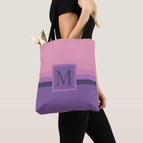 Custom Pink Purple Lavender Violet Color Block Tote Bag