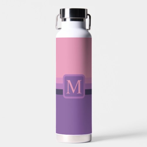 Custom Pink Purple Lavender Violet Color Block Water Bottle