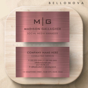 Custom Pink Purple Metal Style Professional Business Card