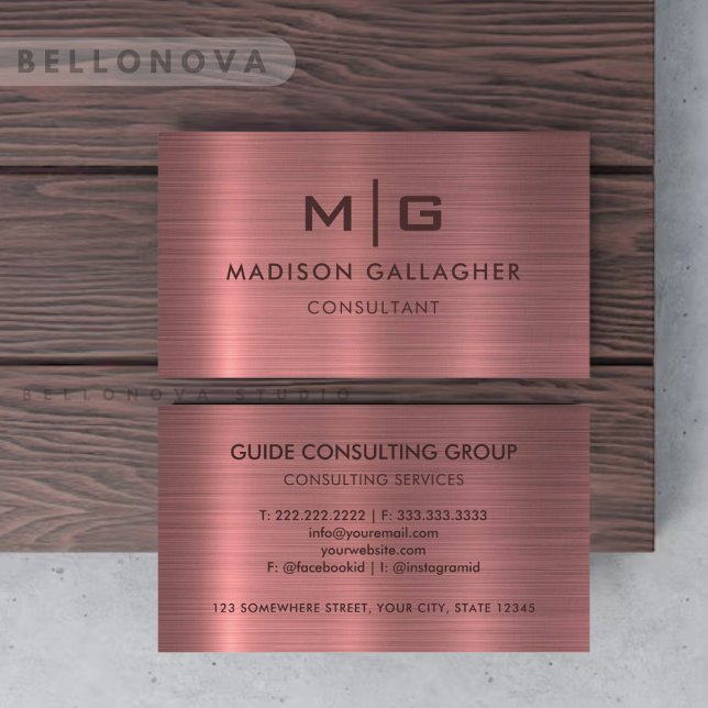 Custom Pink Purple Metal Style Professional Business Card (Custom Pink Purple Metal Style Professional Business Card)