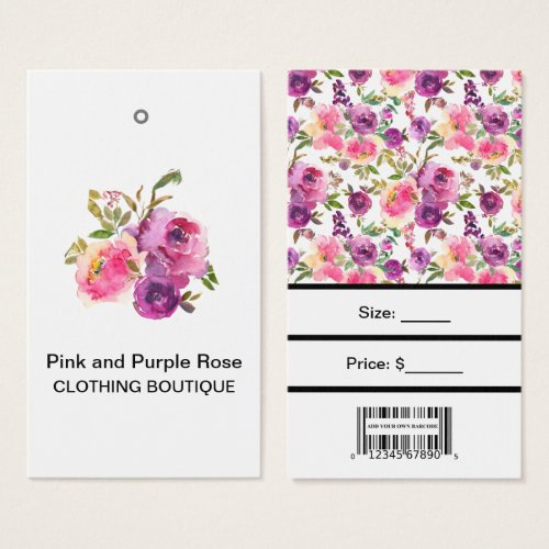 Custom Pink Purple Roses with Bar Code Price Tags 