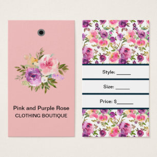 Custom Pink Purple Roses with Bar Code Price Tags