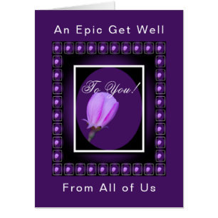 Custom Pink, Purple Spring Blossom Get Well Card