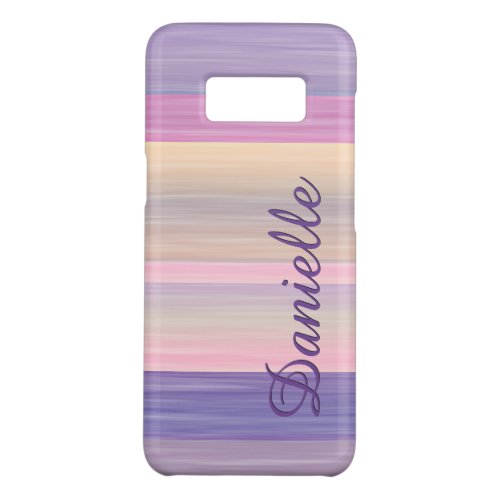 Custom Pink Purple Watercolor Stripes Art Pattern Case_Mate Samsung Galaxy S8 Case