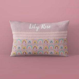 Custom Pink Rainbow Pattern Kid's Pillow Case