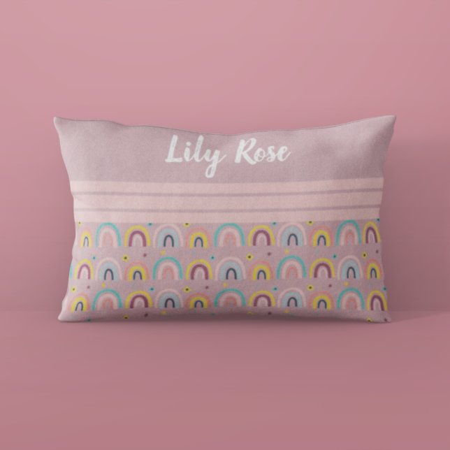 Custom Pink Rainbow Pattern Kid's Pillow Case (Creator Uploaded)