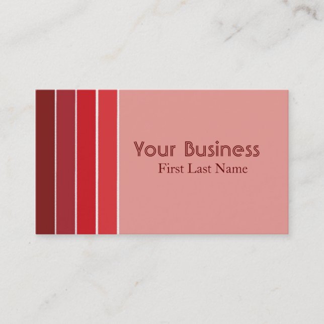 Custom pink red fade stripe business cards (Front)
