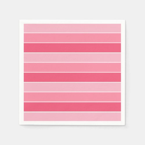 Custom Pink Red White Striped Blank Template Napkins