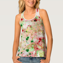 Custom Pink Red Yellow Green Modern Abstract Tank Top
