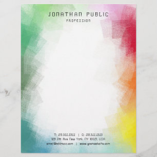 Custom Pink Red Yellow Orange Purple Blue Green Letterhead