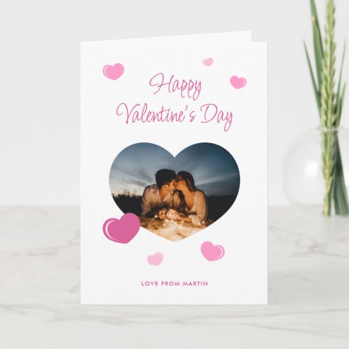 Custom Pink Romantic Photo Valentines Day Card