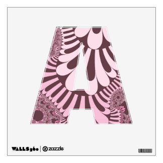 Custom Pink Rose Loop Letter A Decal