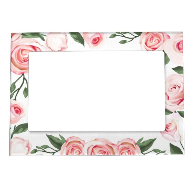 Custom Pink Rose Room Decor & Designs Magnetic Frame (Front)
