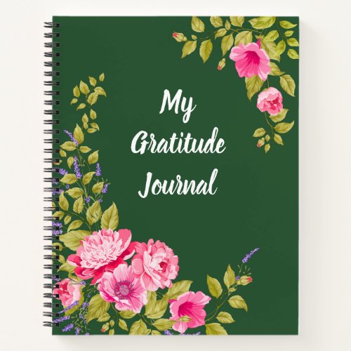 Custom Pink Roses Gratitude  Journal