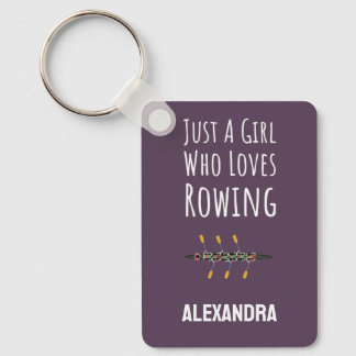 Custom Pink Rowing Girls Rower Kids Personalized Keychain
