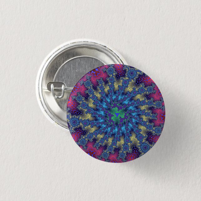 Custom Pink Seafoam Burst Small Round Button (Front & Back)