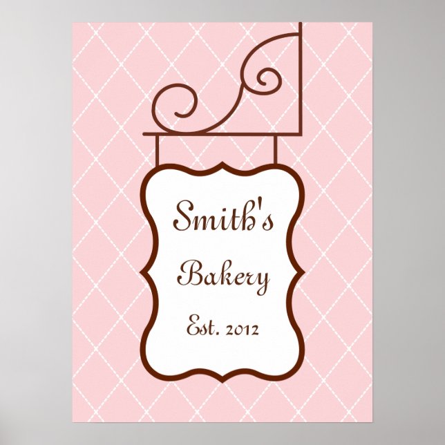 Custom Pink Shop Sign Print (Front)