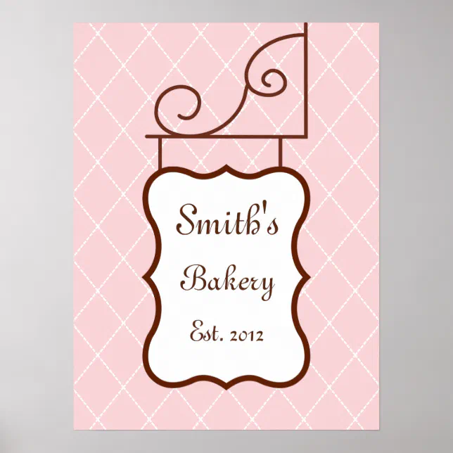Custom Pink Shop Sign Print | Zazzle