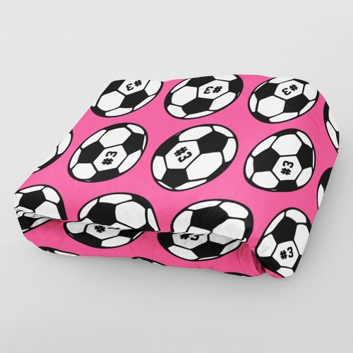 Custom Pink Soccer Ball Pattern Fleece Blanket