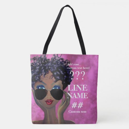 Custom Pink Sorority Black Art Tote Bag