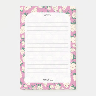 CUSTOM Pink Strawberry Grocery Shopping To-Do List Post-it Notes