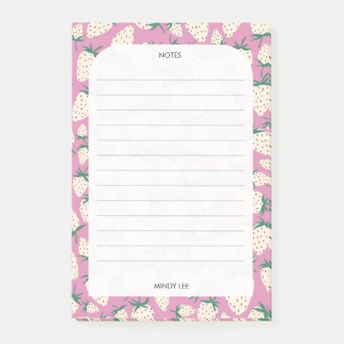CUSTOM Pink Strawberry Grocery Shopping To_Do List Post_it Notes