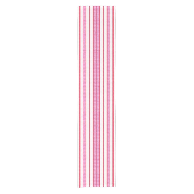 Custom Pink Striped Table Runner (Front)