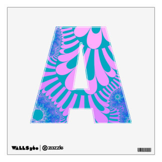 Custom Pink Teal Loop Letter A Decal