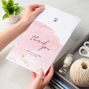Custom Pink Thank You Business Envelope Mailers