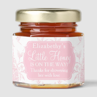 Custom Pink Toile A Little Honey Baby Shower Jar Favors