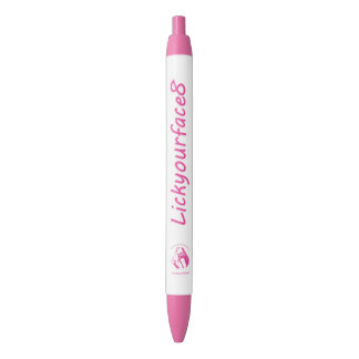 Custom Pink Trim Pen, Black Ink Black Ink Pen