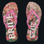 Custom Pink Tulip Flower Bride Flip Flops<br><div class="desc">Add a touch of color as you get ready for the big day.</div>