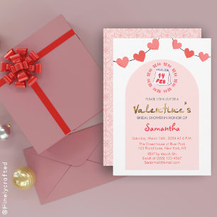 Custom Pink Valentine Day Bridal Shower Party  Invitation