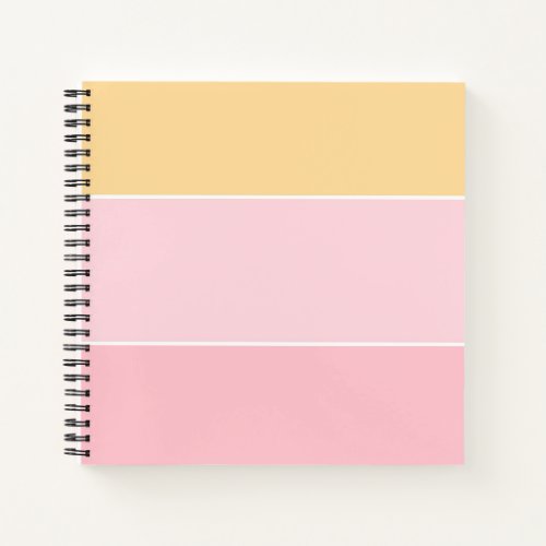 Custom Pink Vanilla Yellow White Striped Template Notebook