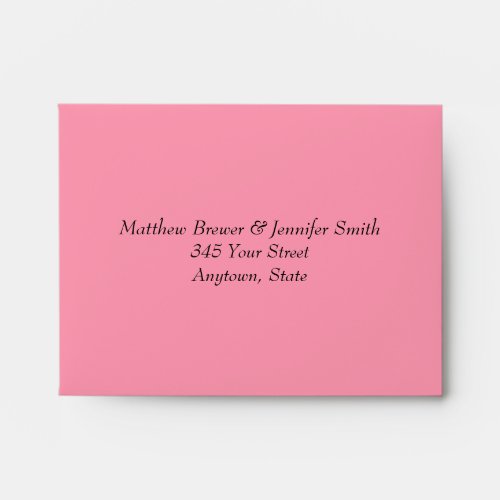 Custom Pink Wedding Envelope with Address